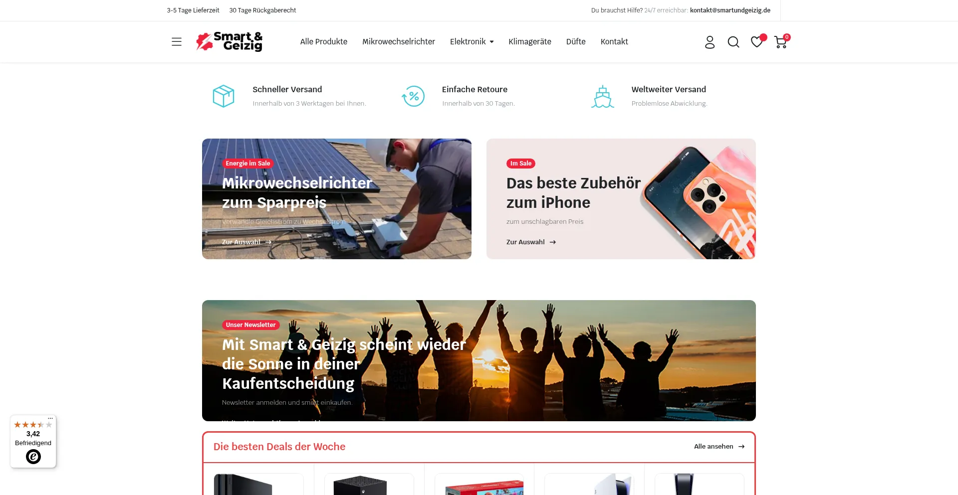 Website screenshot of Smartundgeizig.de