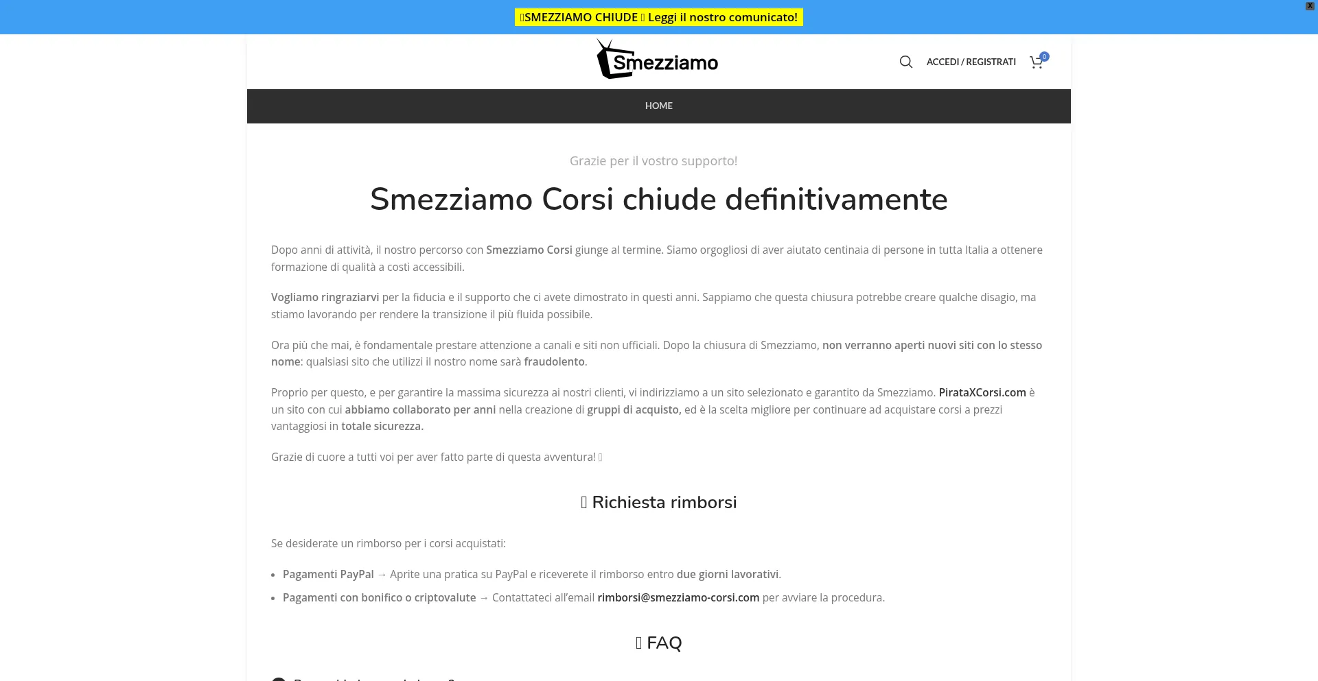 Smezziamocorsi.io