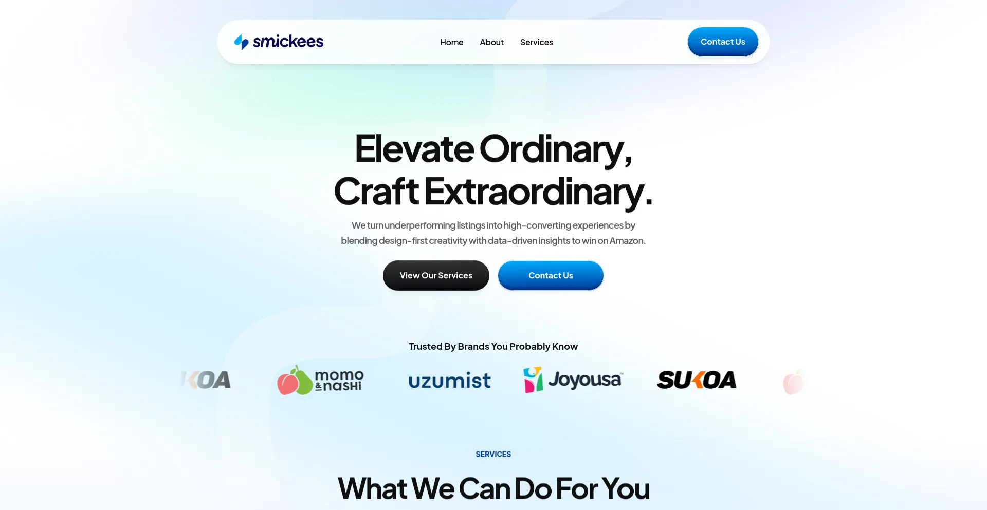 Website screenshot of Smickees.com