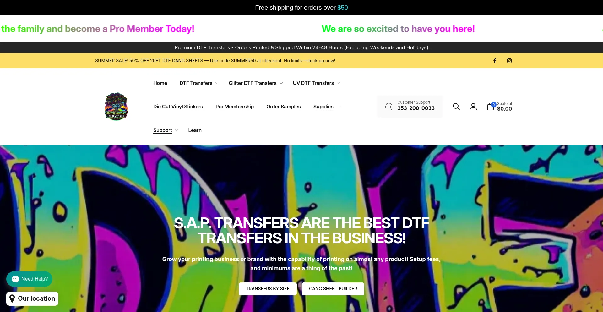 Website screenshot of Smithartistproductions.com