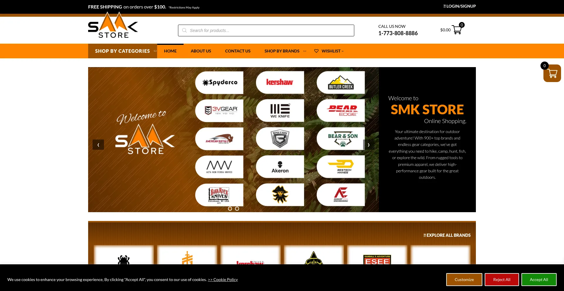 Website screenshot of Smkstore.com