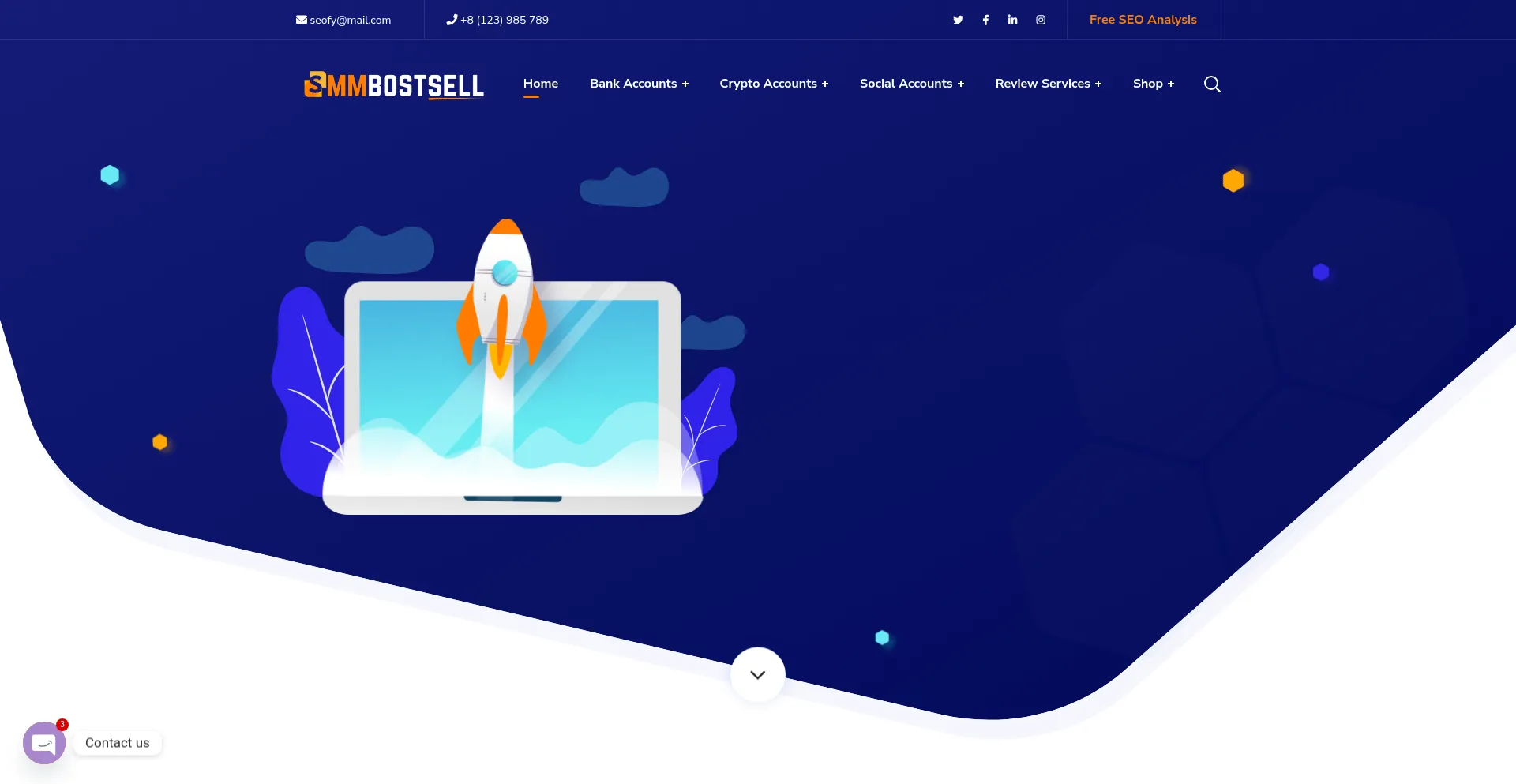 Website screenshot of Smmbostsell.com