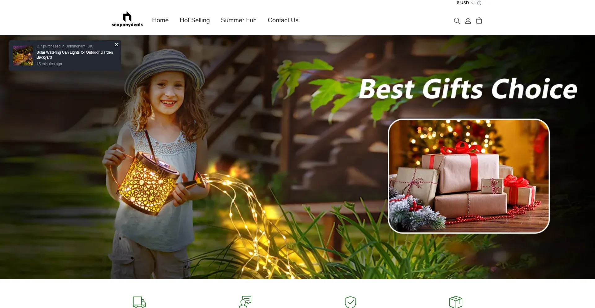 Website screenshot of Snapanydeals.com