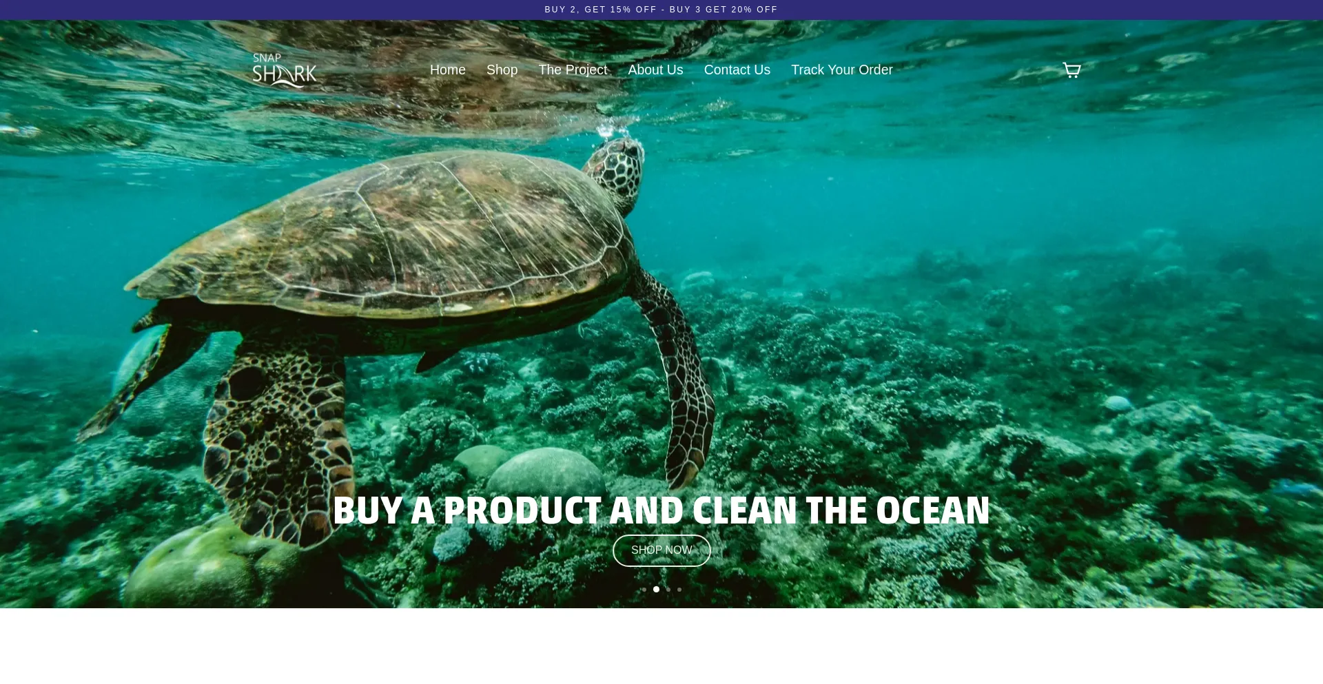 Website screenshot of Snapshark.org