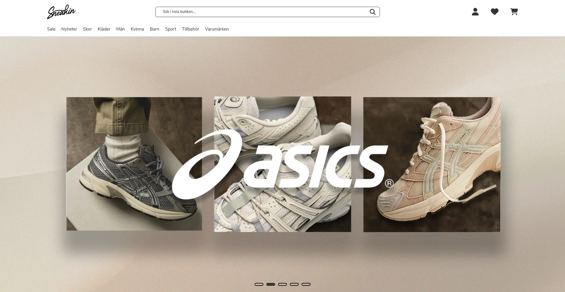 Website screenshot of Sneakin.se