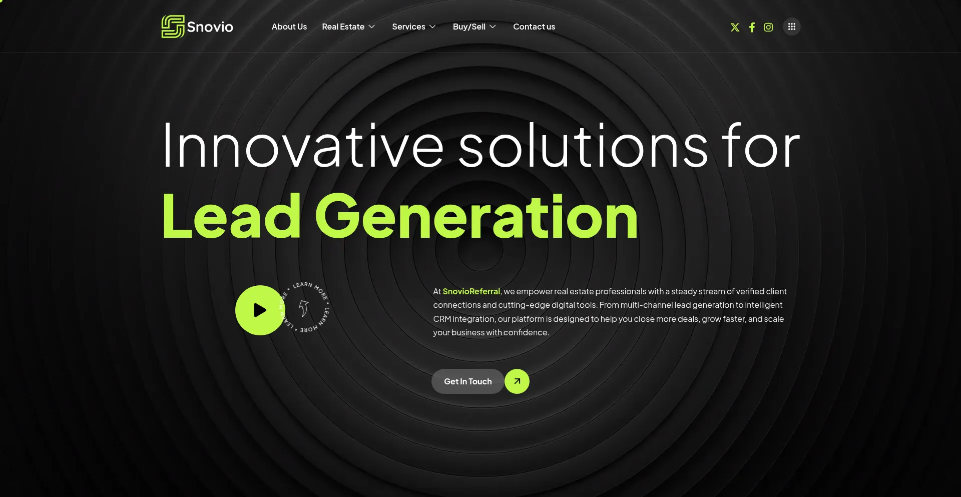 Website screenshot of Snovioreferral.com
