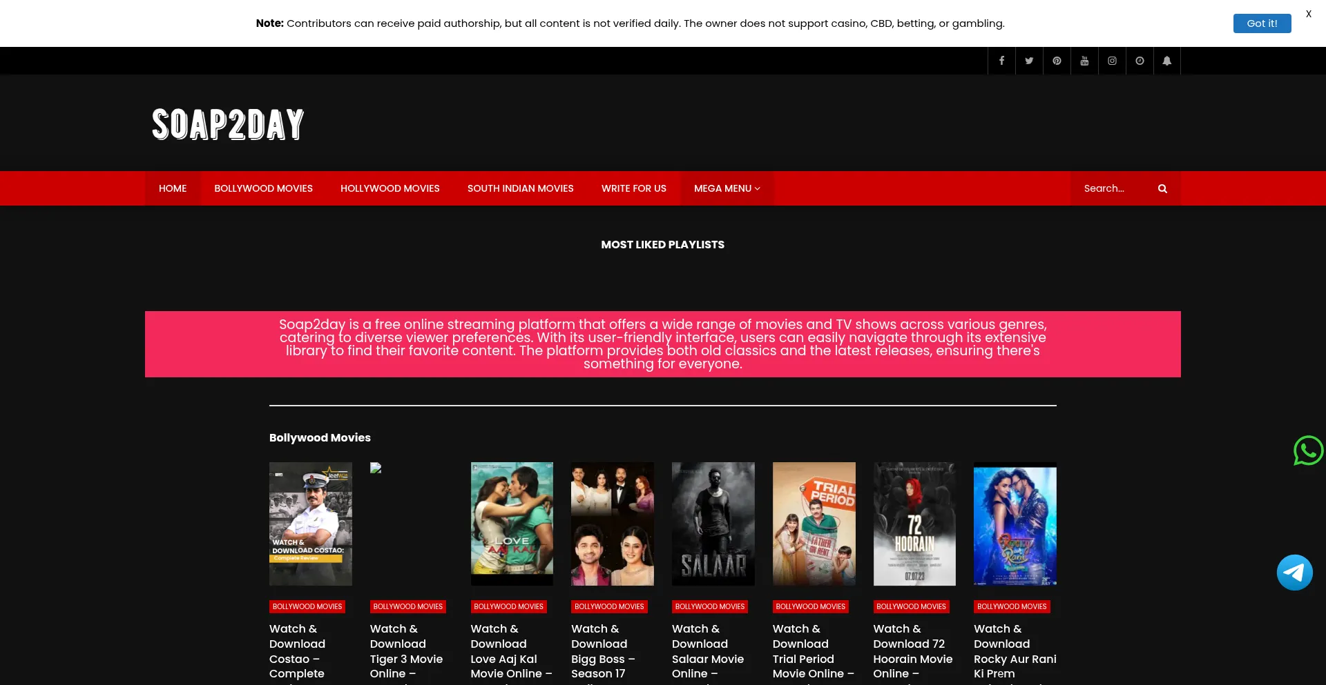 Soap2day.com.in Screenshot