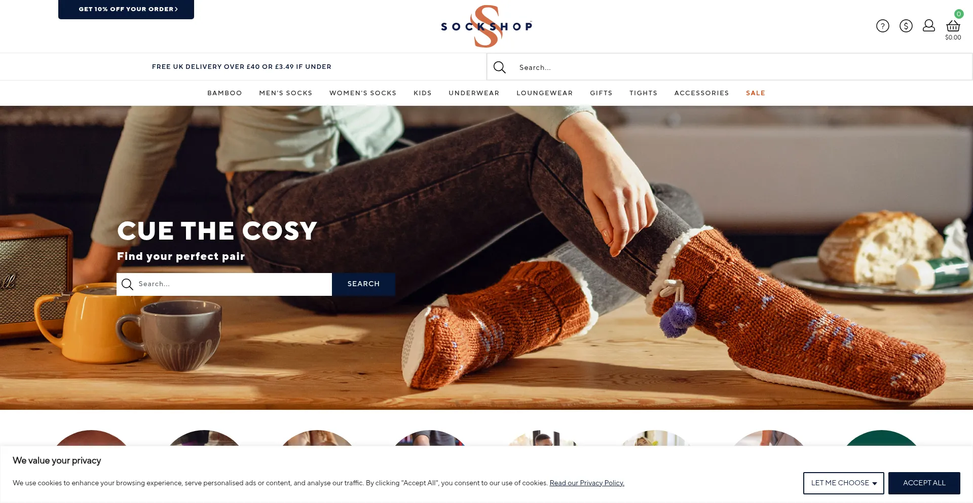 Sockshop.co.uk Screenshot