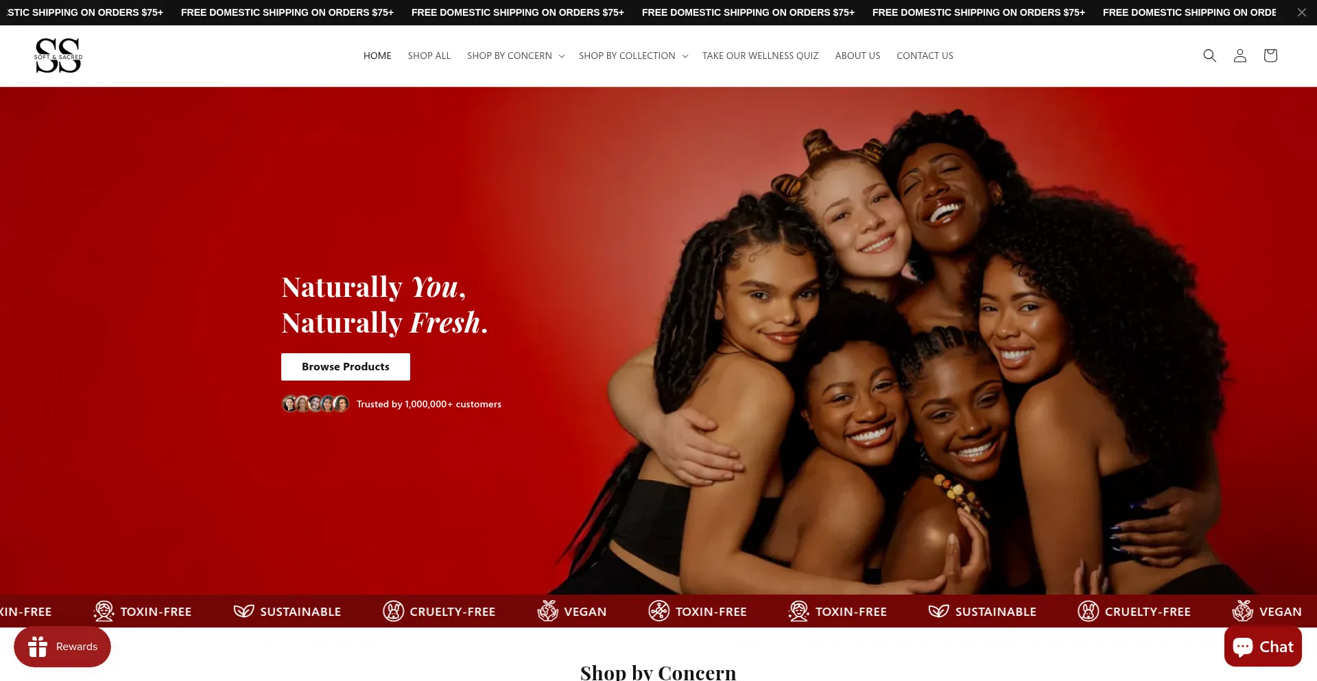 Website screenshot of Softandsacred.com