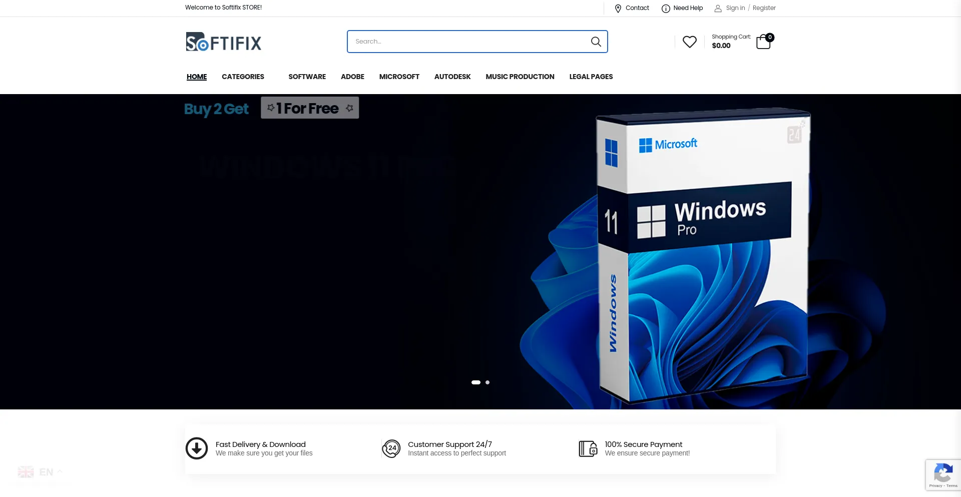 Website screenshot of Softifix.com