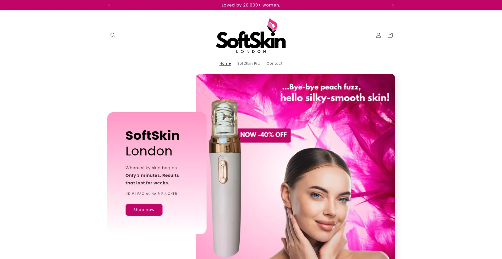 Website screenshot of Softskinlondon.store
