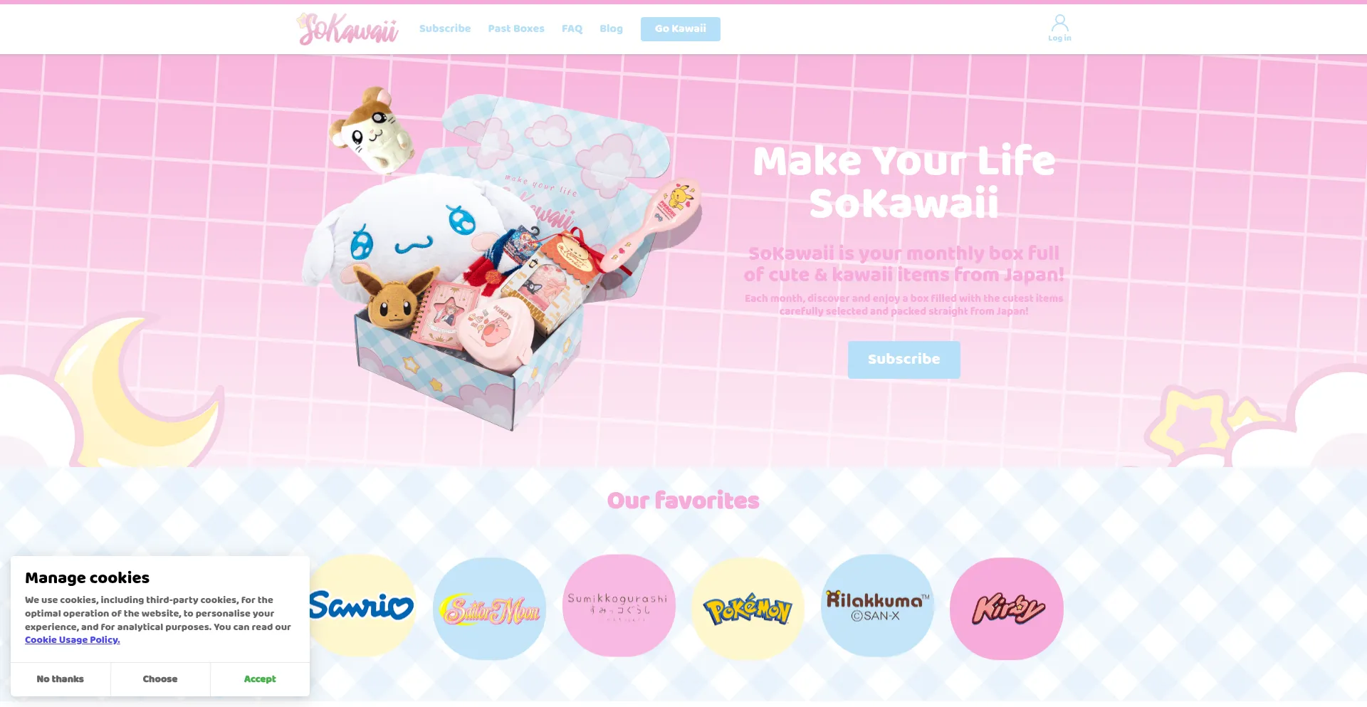 Website screenshot of Sokawaii.com