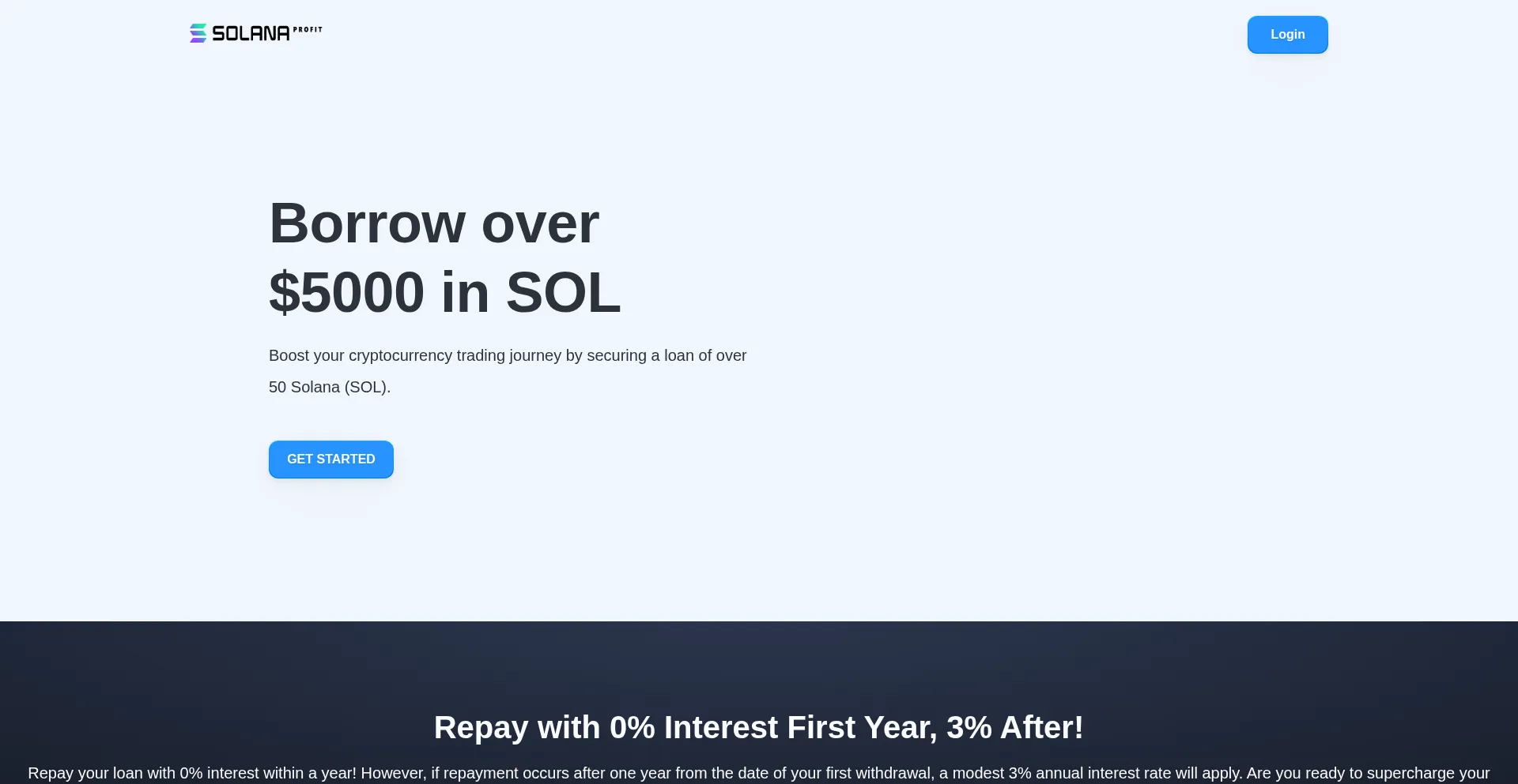 Website screenshot of Solanaprofit.com