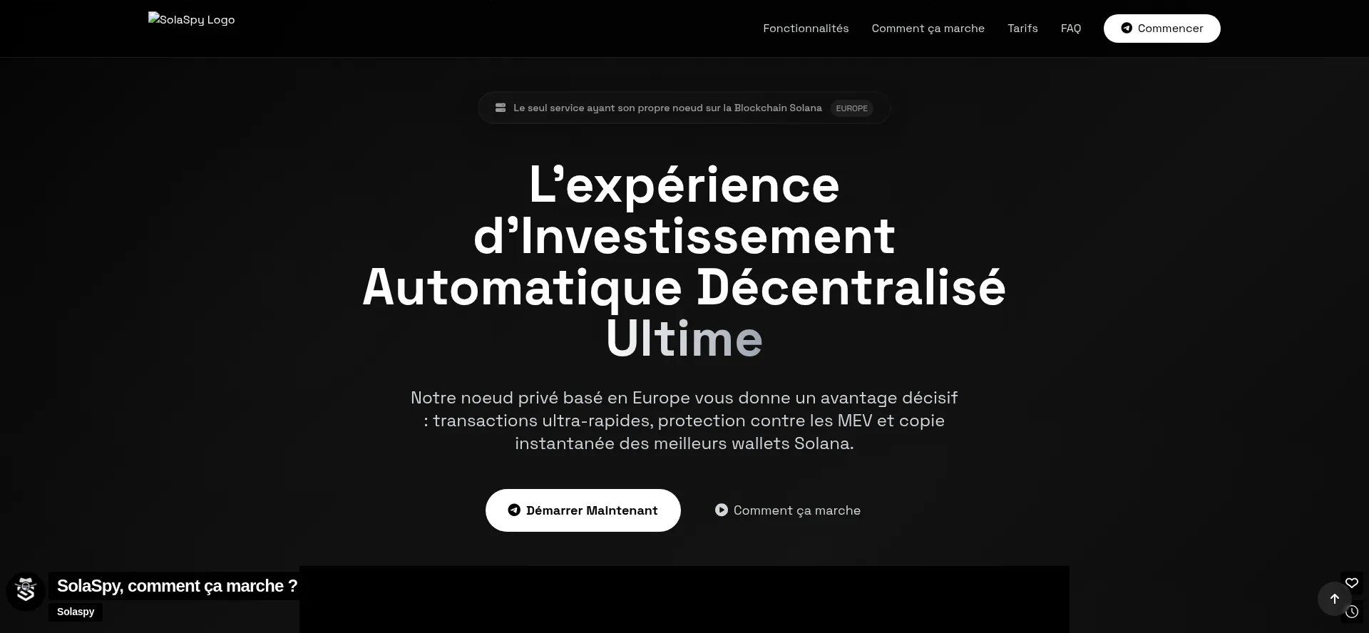 Website screenshot of Solaspy.io