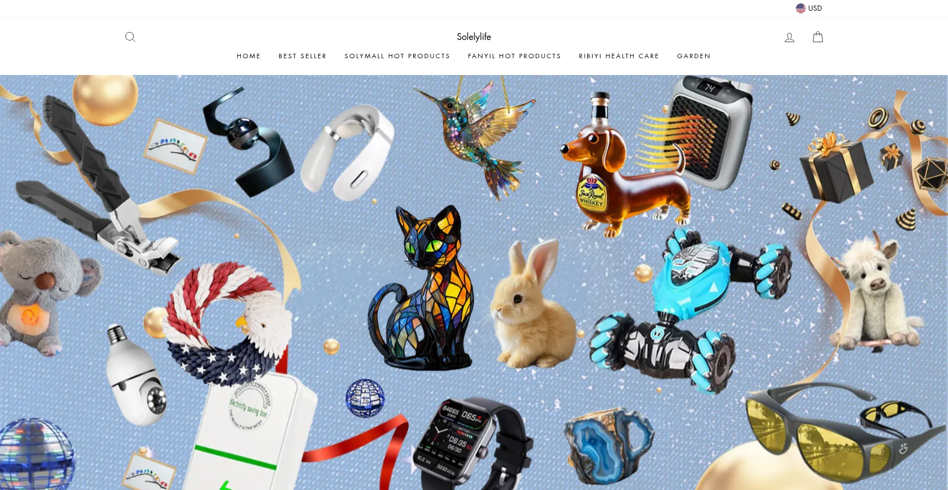 Website screenshot of Solelylife.com