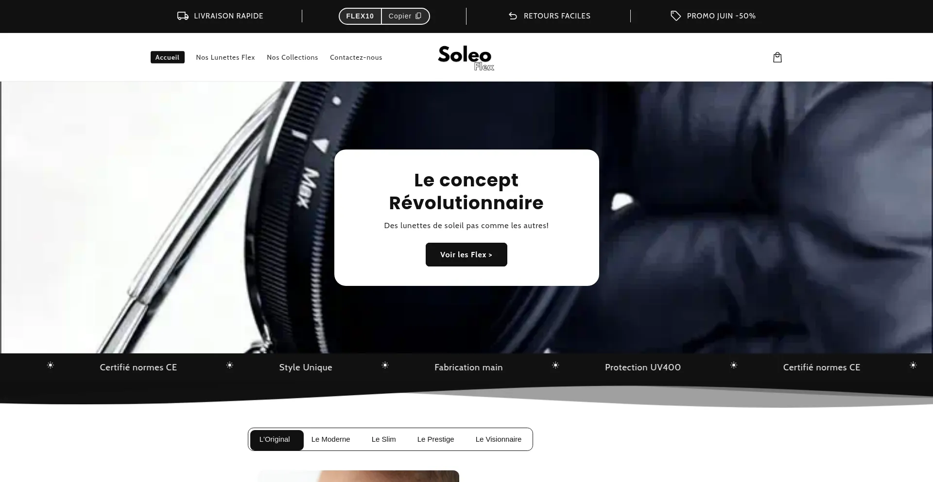Website screenshot of Soleoflex.com