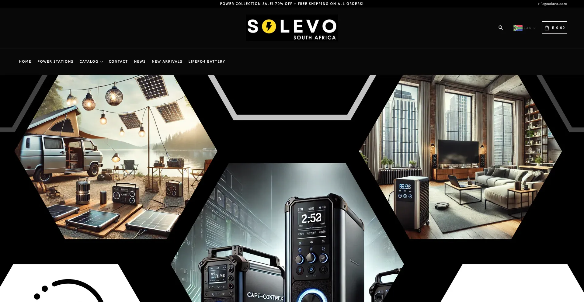 Website screenshot of Solevo.co.za