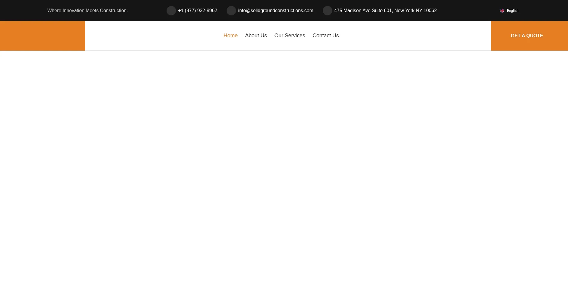 Website screenshot of Solidgroundconstructions.com
