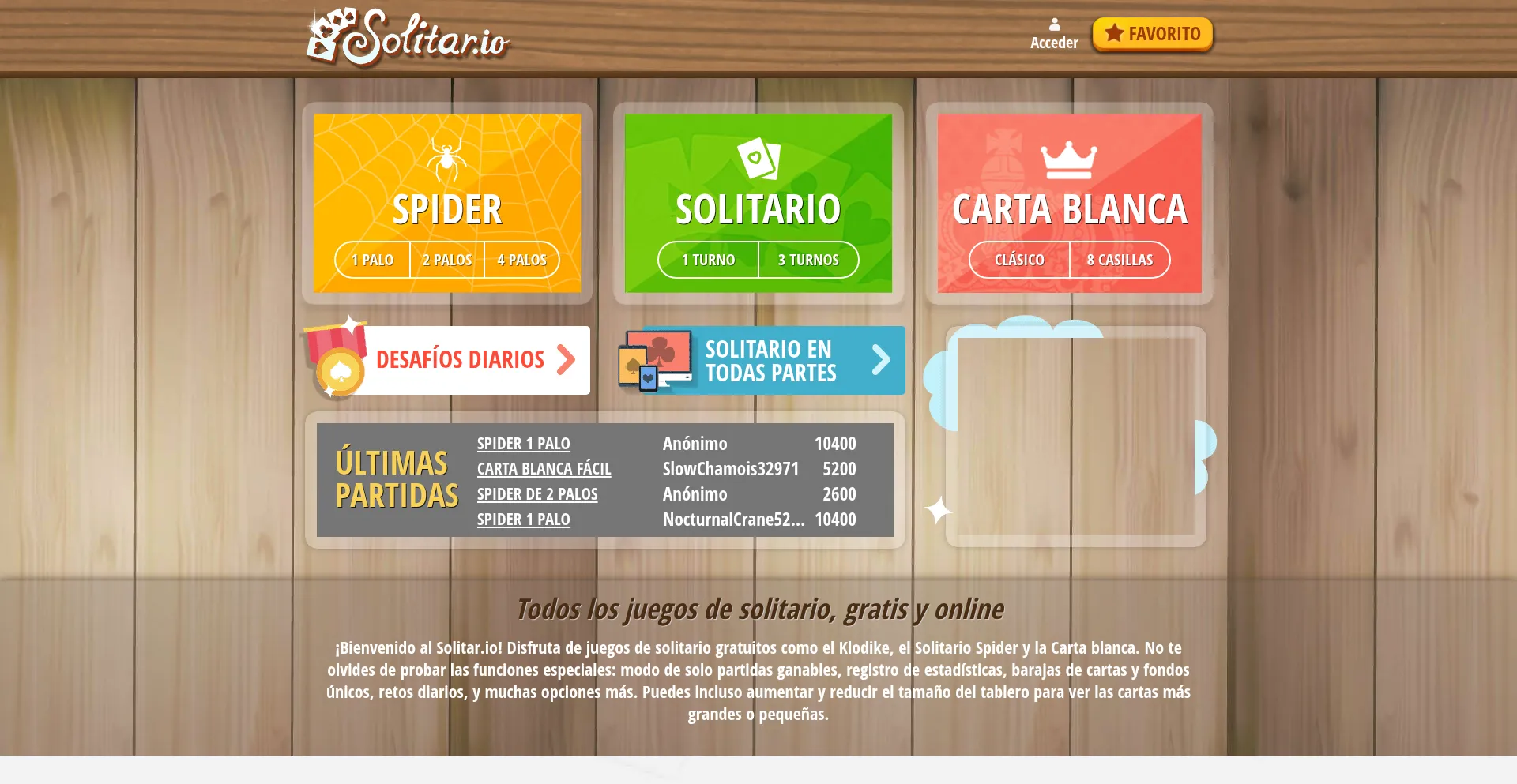 Website screenshot of Solitar.io