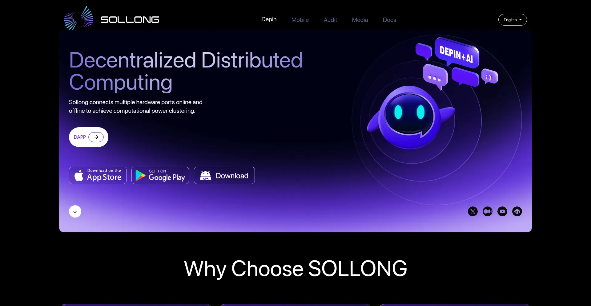Website screenshot of Sollong.xyz