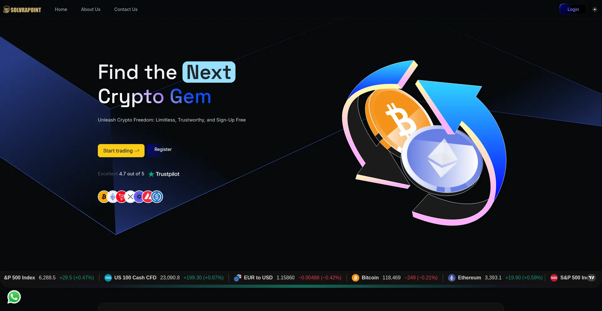 Website screenshot of Solvrapoint.com