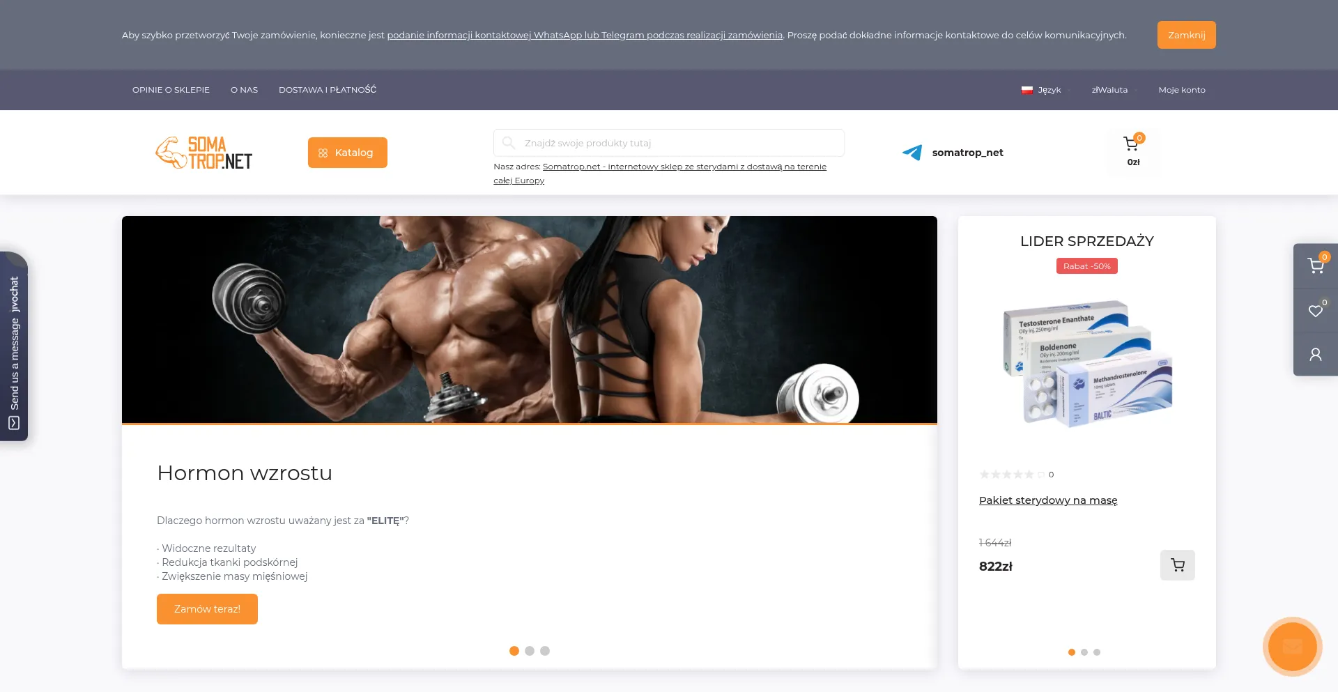 Website screenshot of Somatrop.net