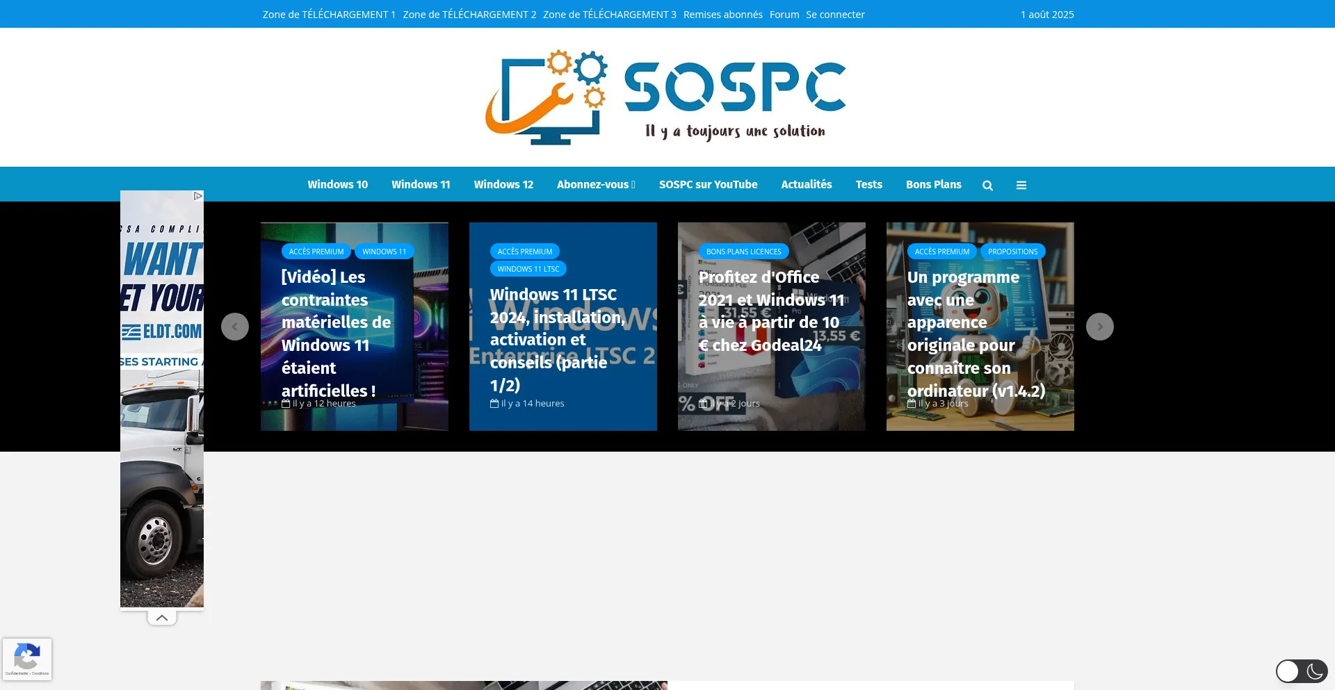 Website screenshot of Sospc.name
