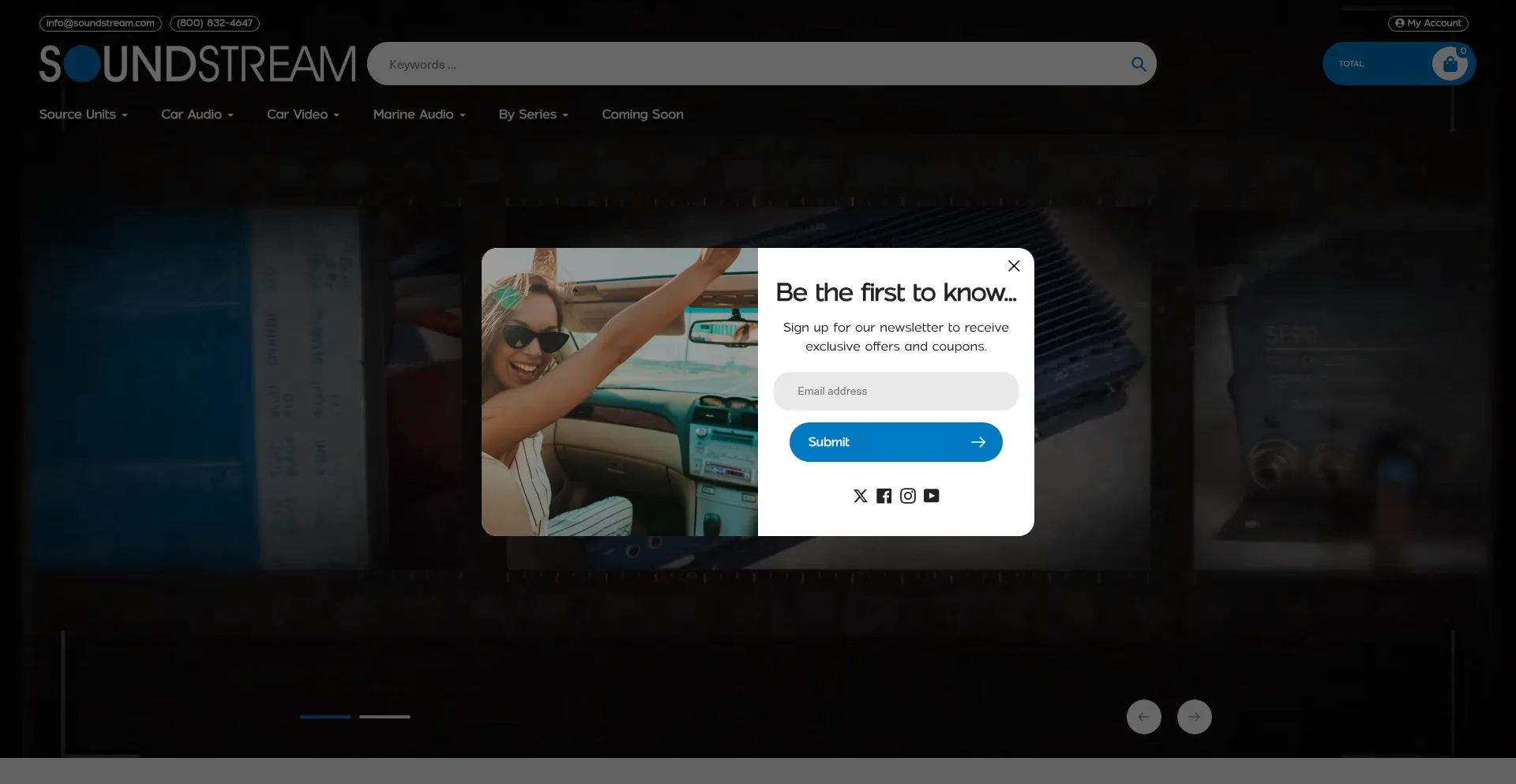 Website screenshot of Soundstream.com