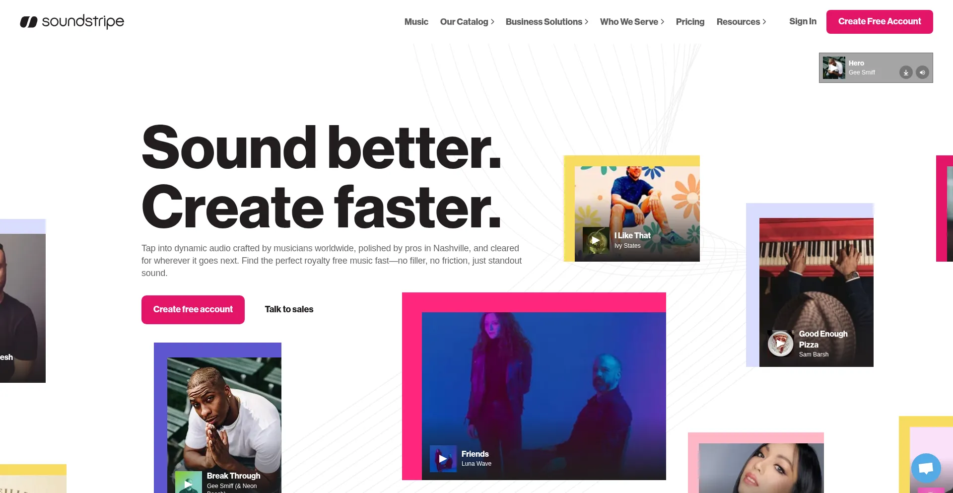 Soundstripe.com Screenshot