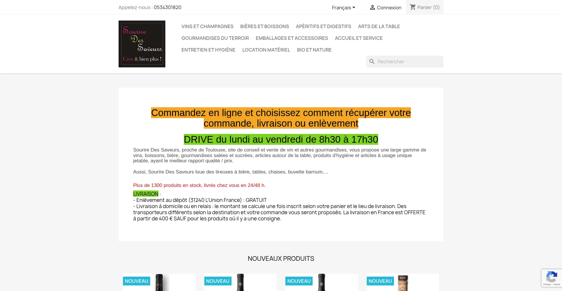 Website screenshot of Souriredessaveurs.com