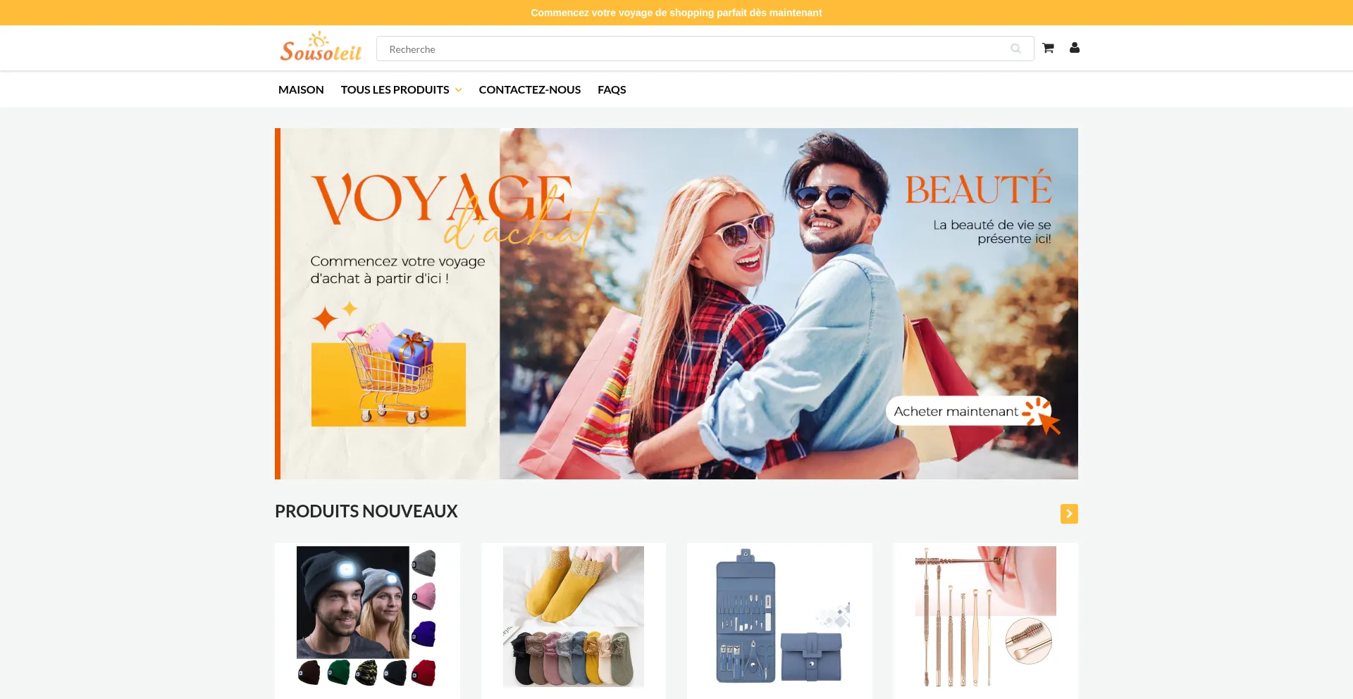 Website screenshot of Sousoleil.com
