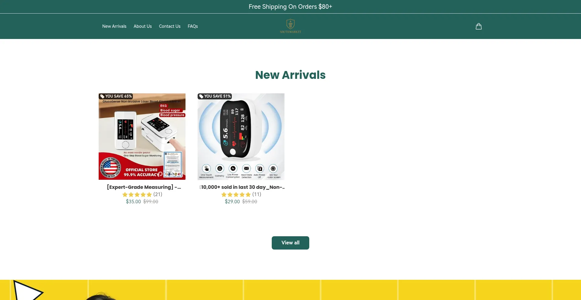 Website screenshot of Southmarkett.com
