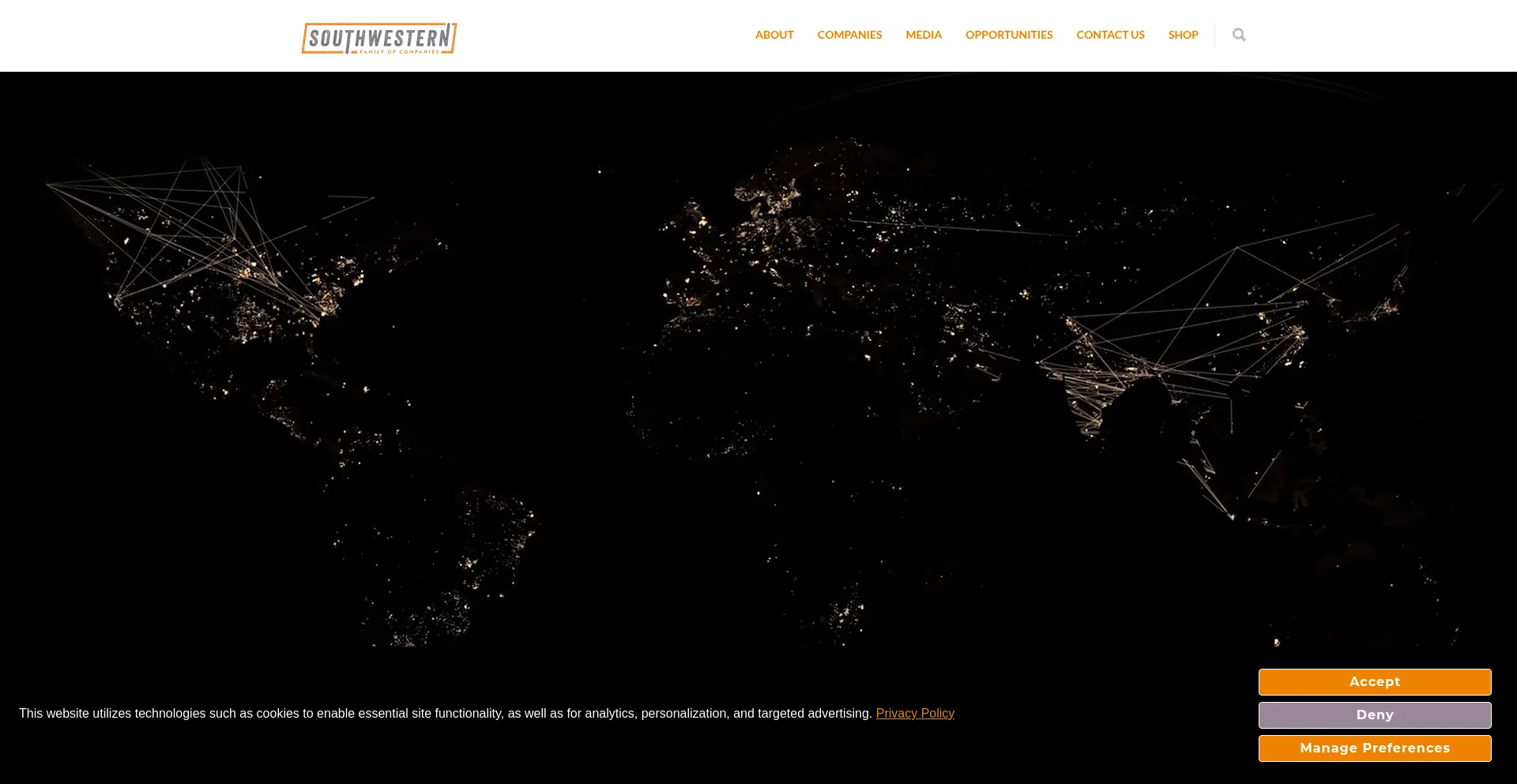 Website screenshot of Southwestern.com