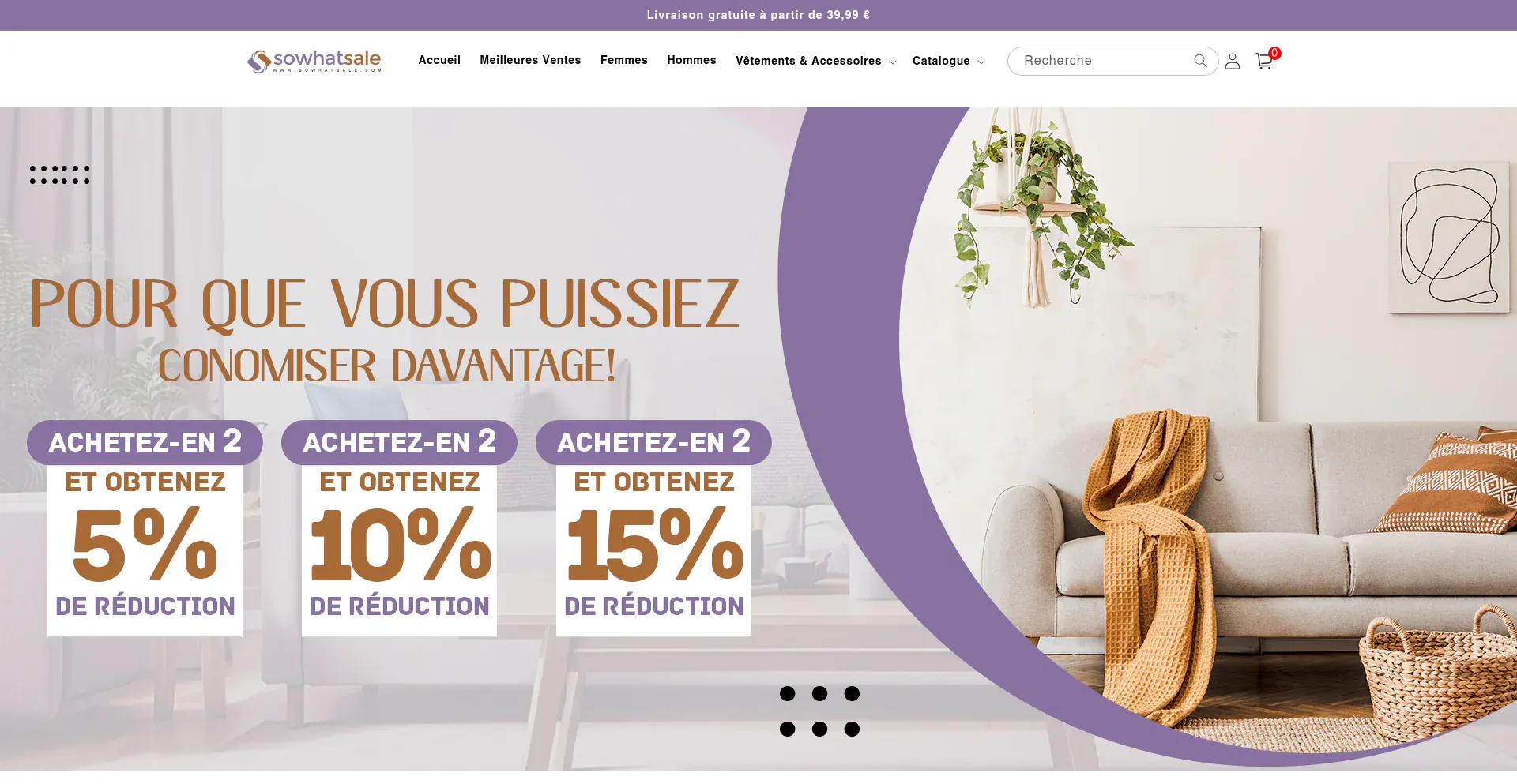 Website screenshot of Sowhatsale.com