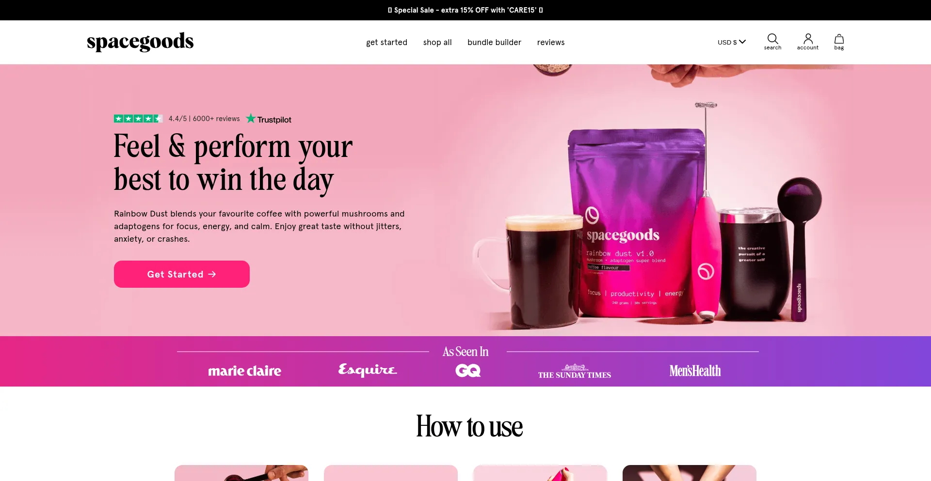 Website screenshot of Spacegoods.com