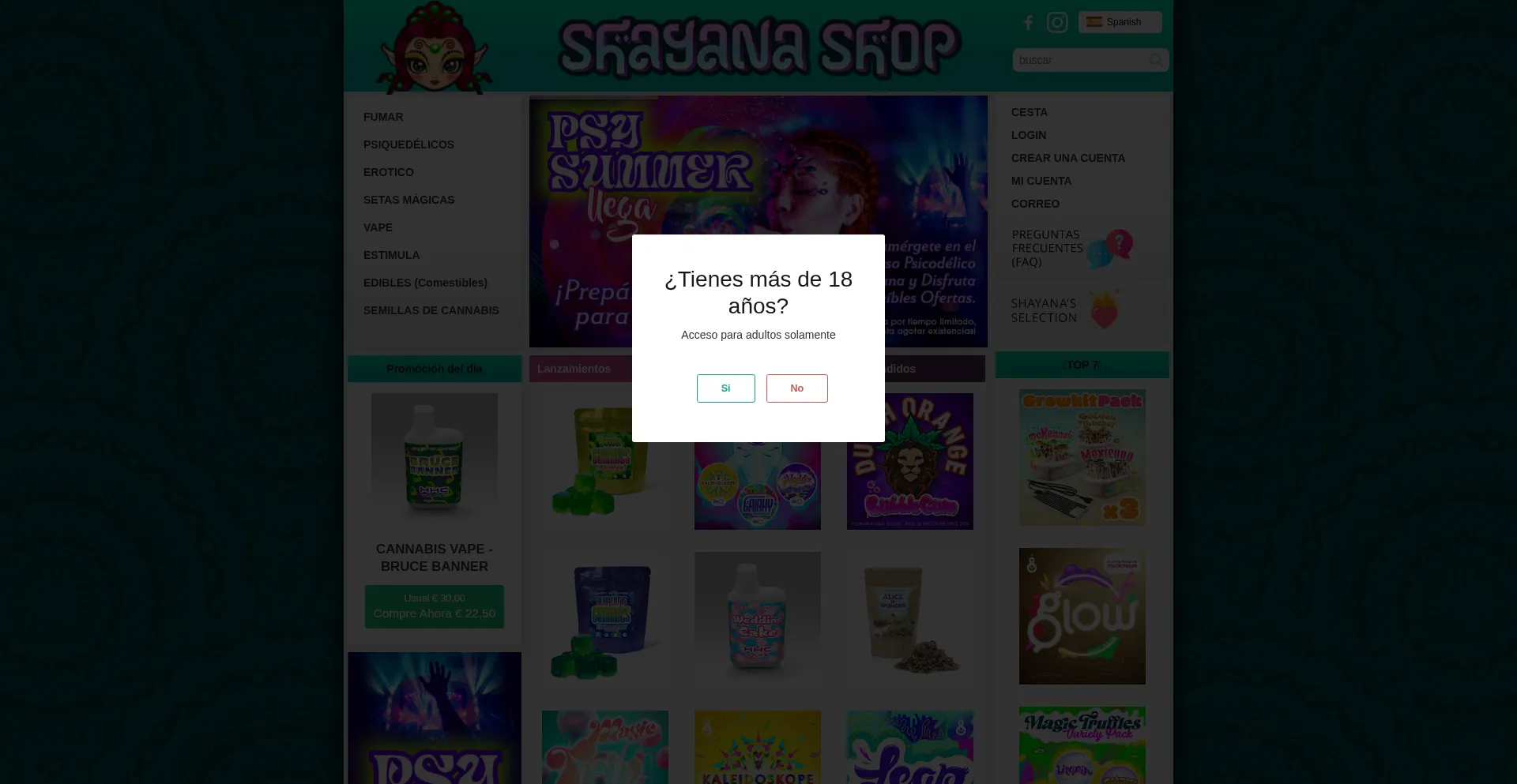 Spanish.shayanashop.com Screenshot