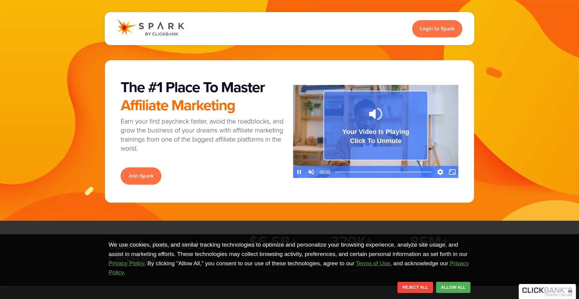 Sparkbyclickbank.com Screenshot