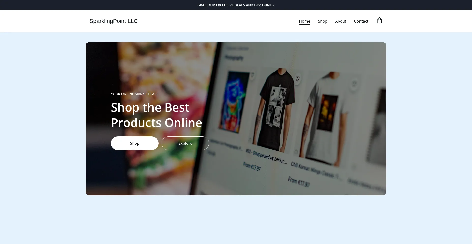 Website screenshot of Sparklingpointllc.store