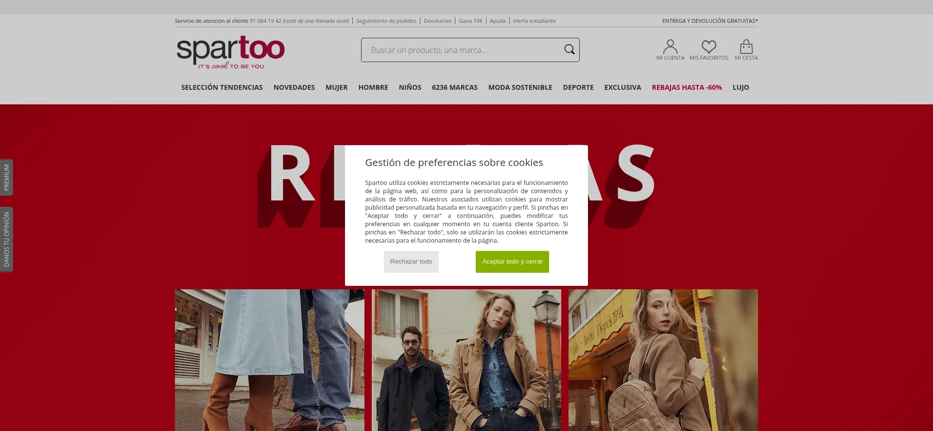 Website screenshot of Spartoo.es