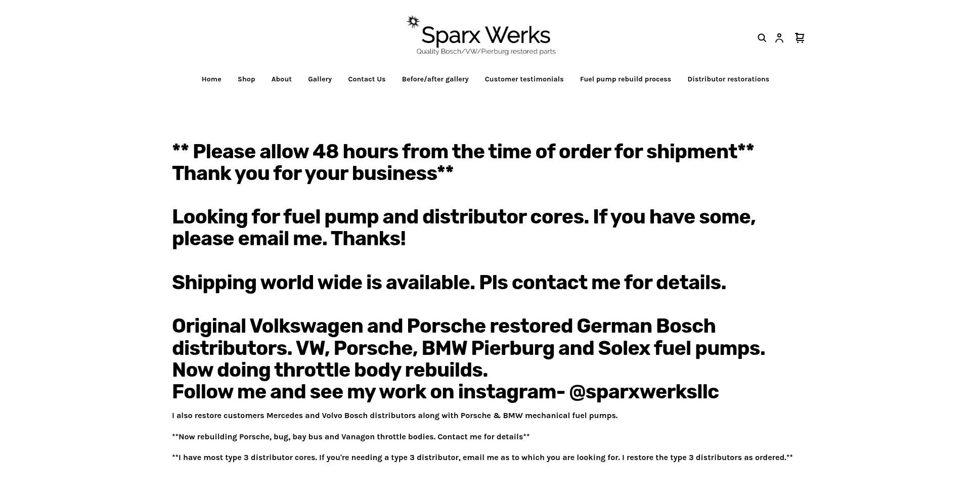 Website screenshot of Sparxwerks.com