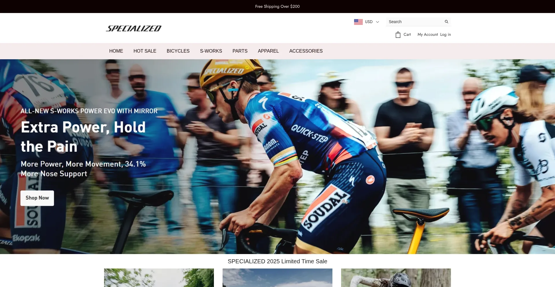 Website screenshot of Specializedsavebig.shop