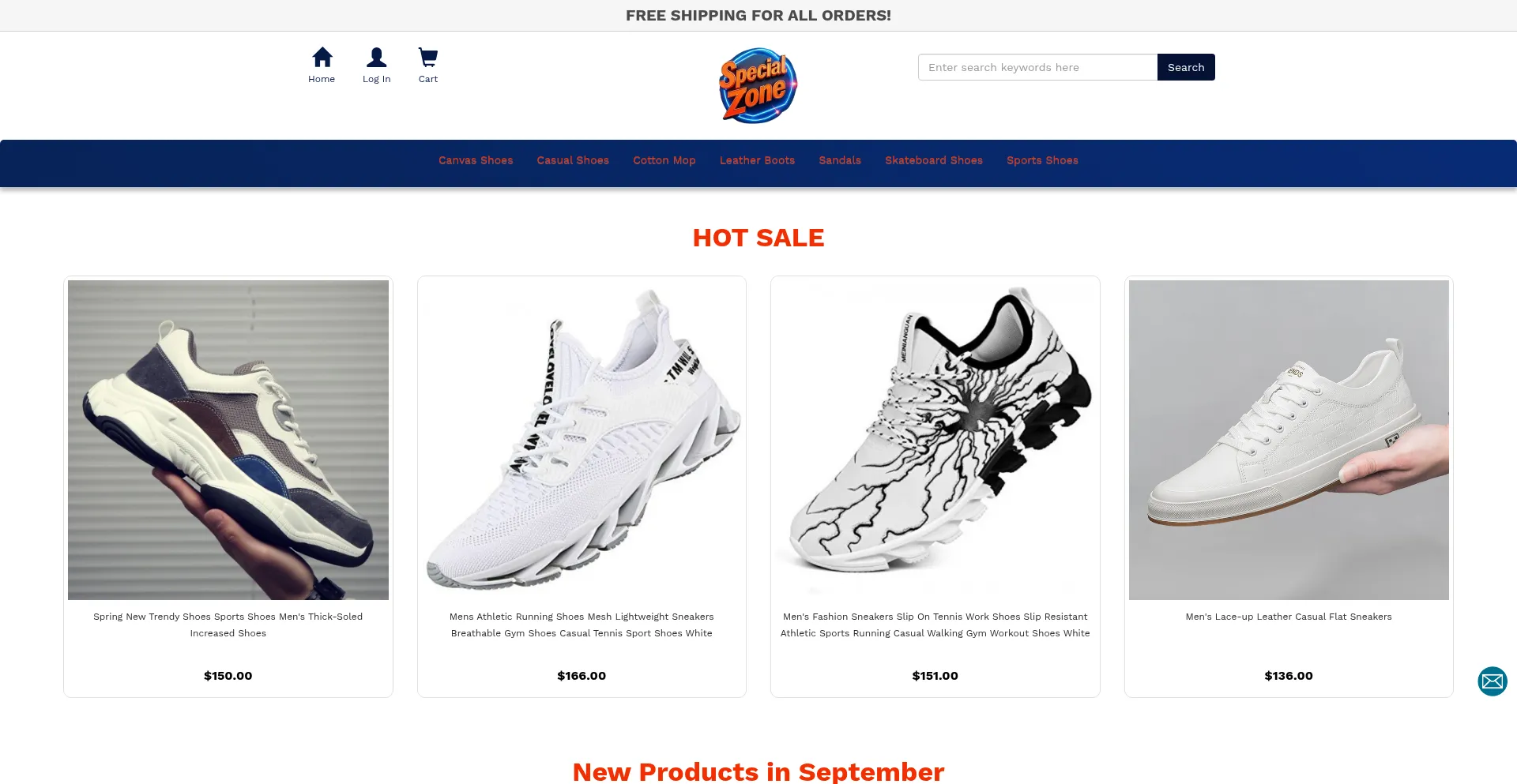 Website screenshot of Specialzone.net