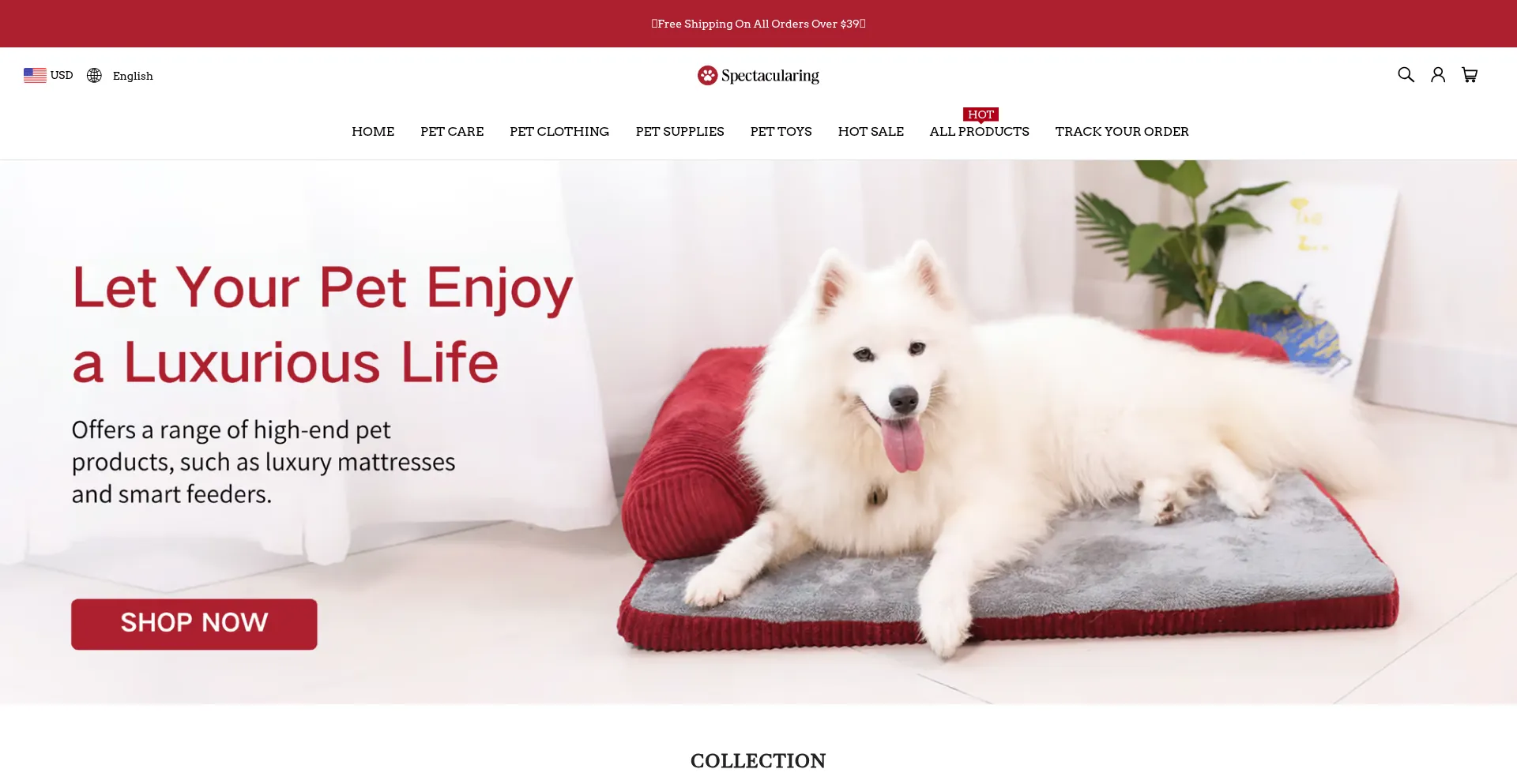Website screenshot of Spectacularing.com