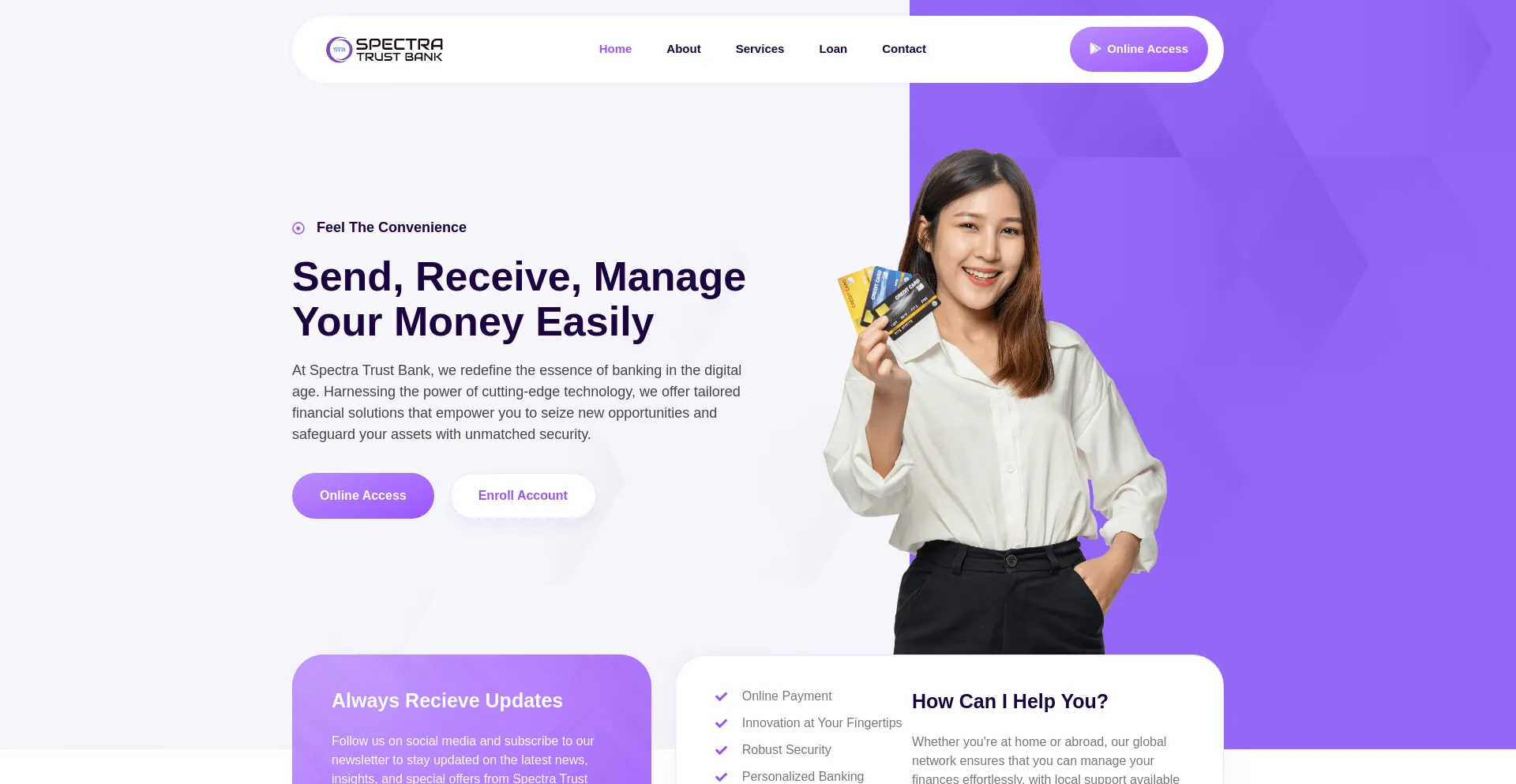 Website screenshot of Spectratrustbank.com