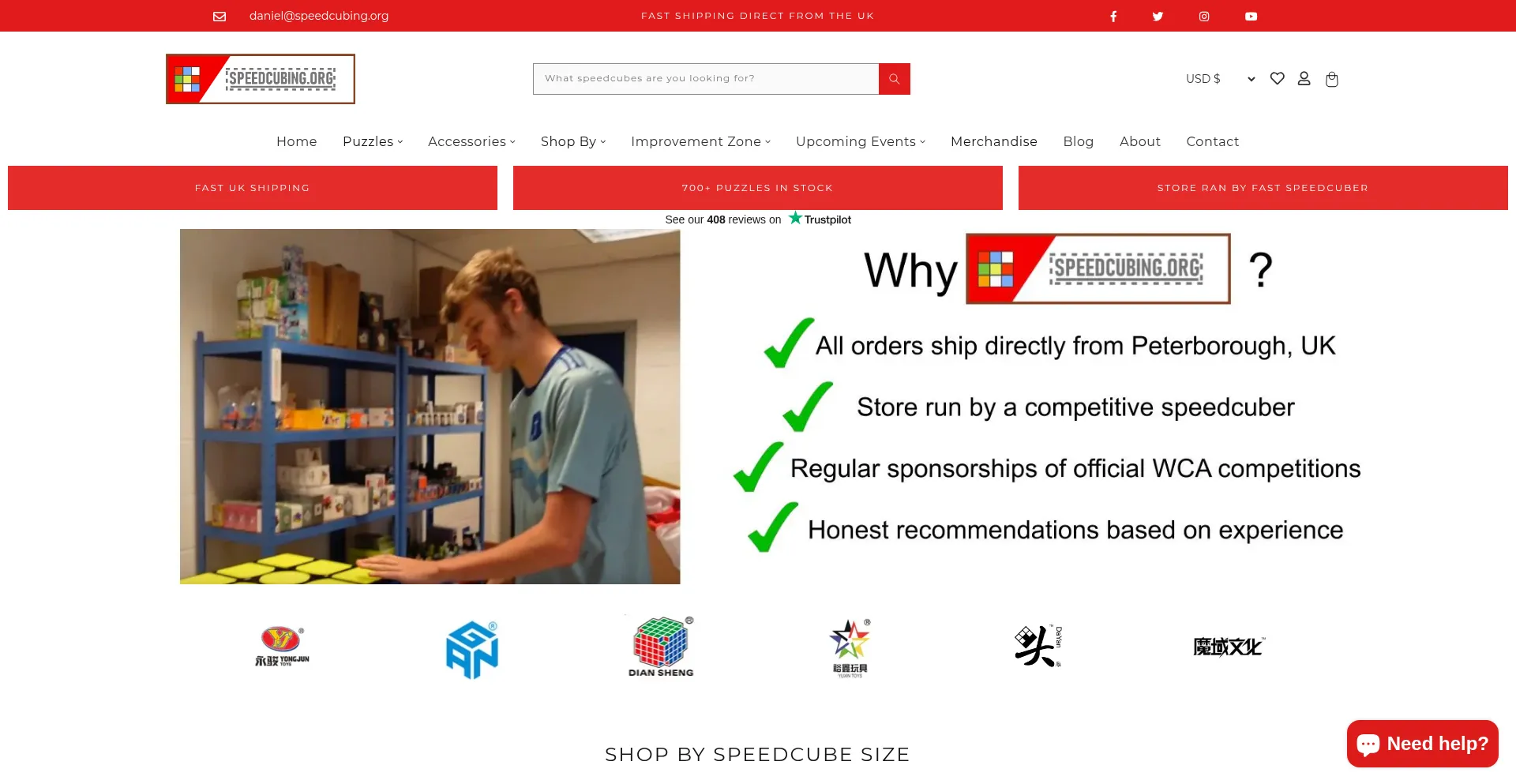 Website screenshot of Speedcubing.org