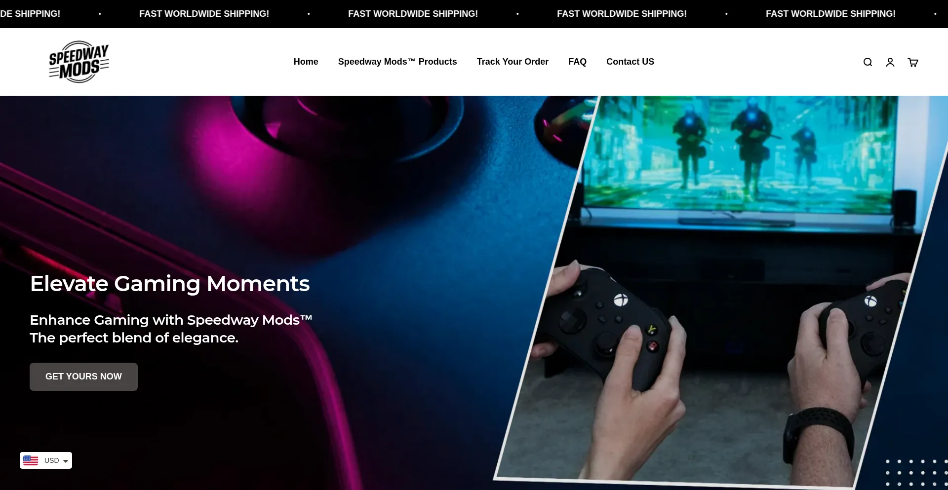 Website screenshot of Speedwaymods.com