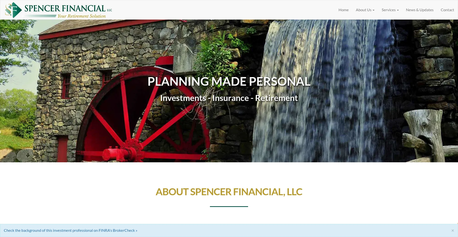 Website screenshot of Spencerfinancial.com