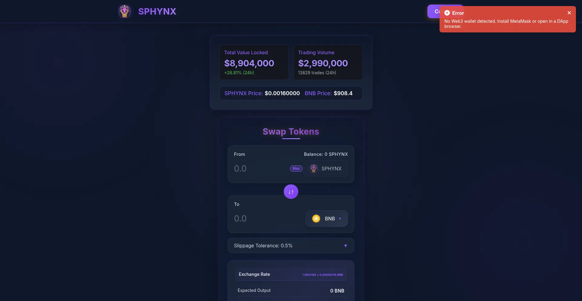 ¿És Seguro y Confiable Sphynxswap.org?