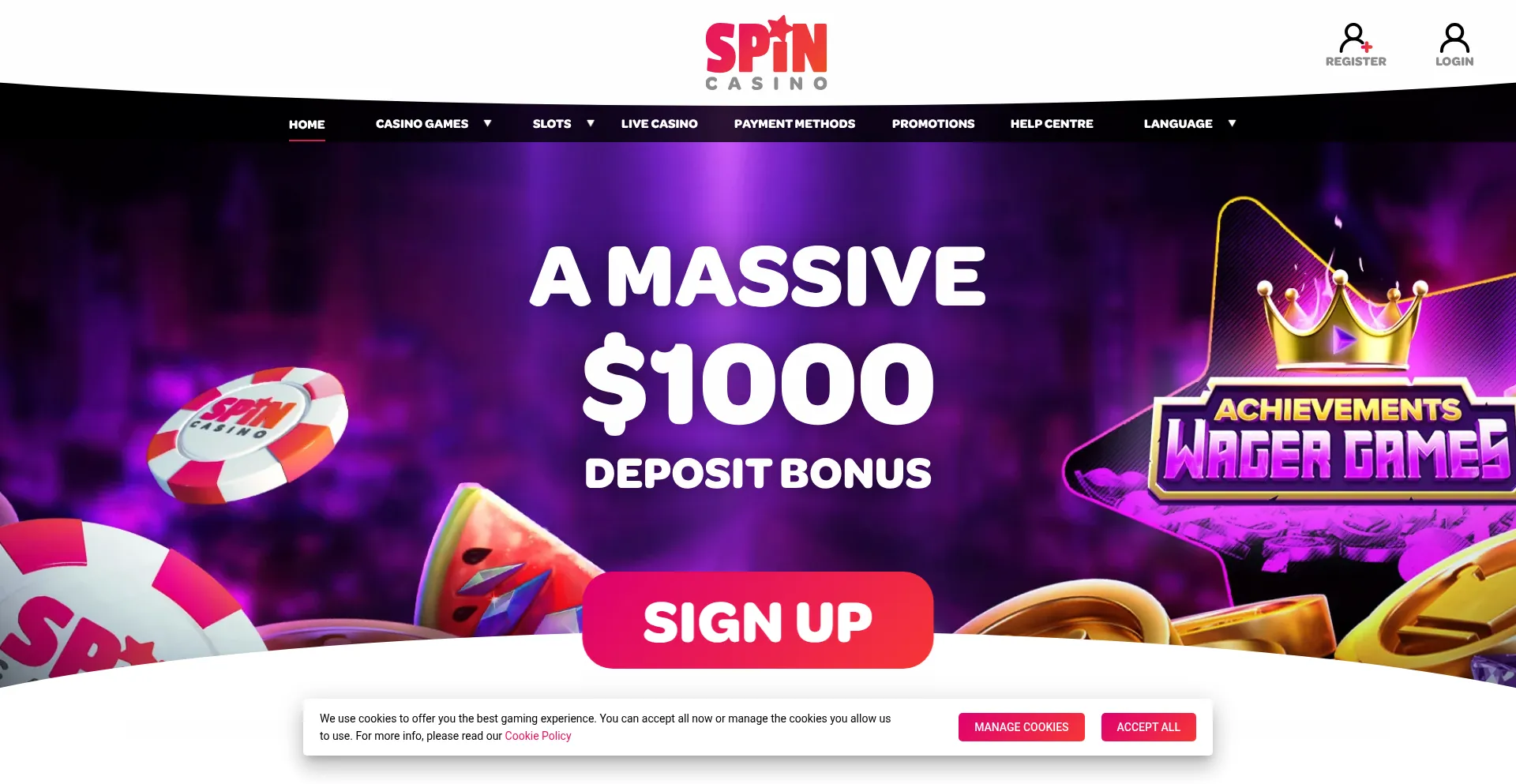Spincasino.com Screenshot