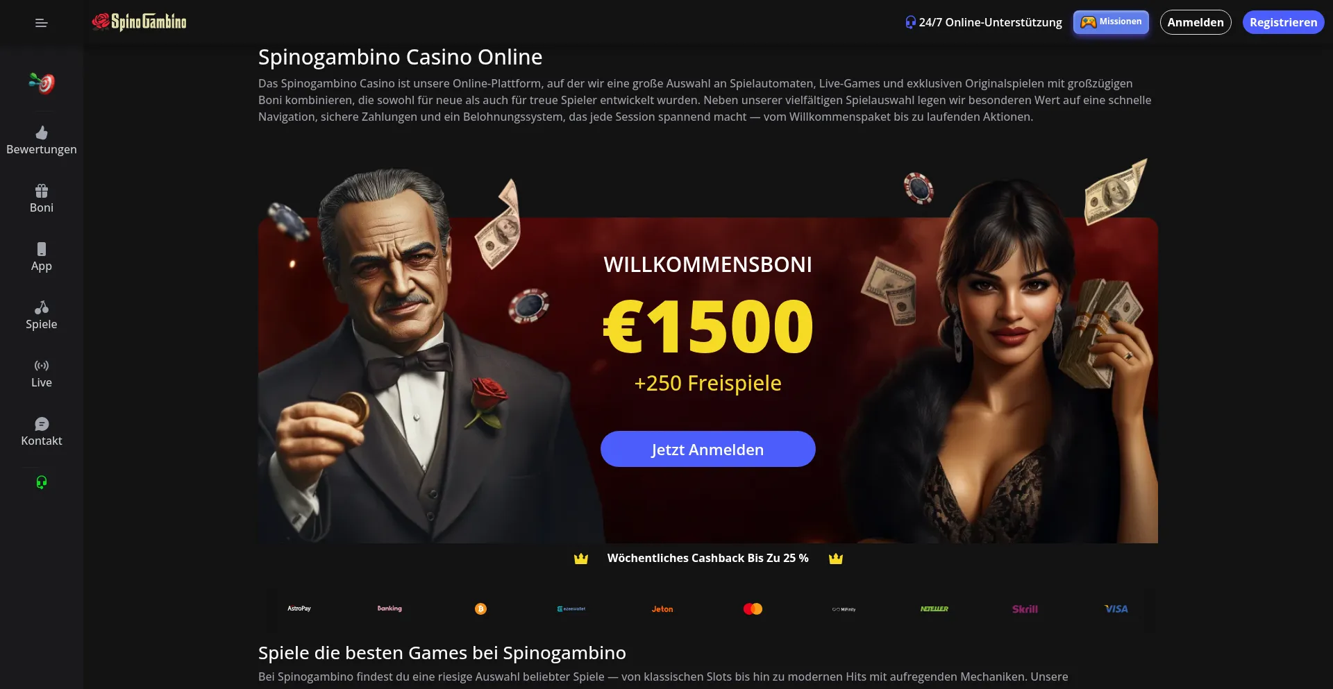 ontvang Spinorhino Casino welkomstbonus advertentie